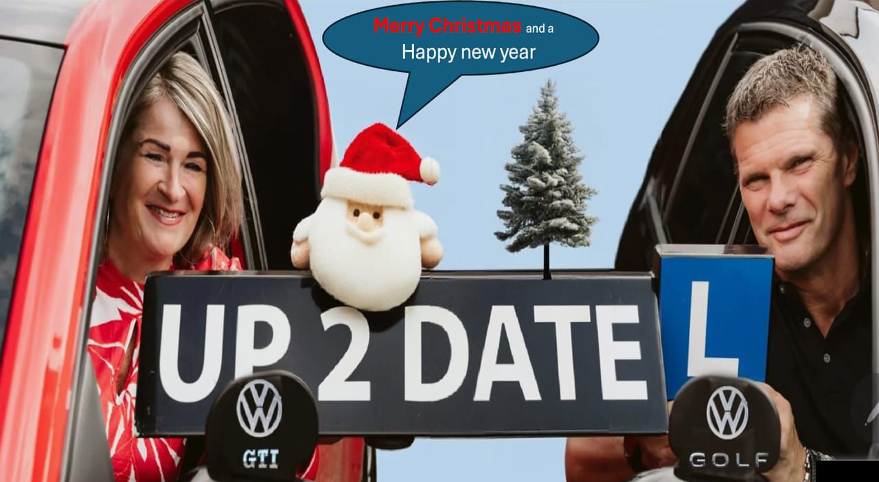 Rijschool Up2Date banner met instructeurs en lesauto